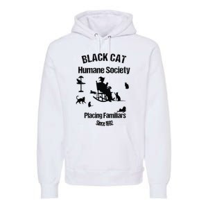 Black Cat Humane Society Funny Witch Halloween Premium Hoodie