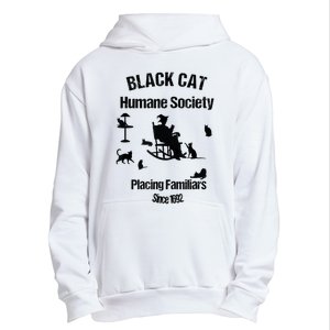 Black Cat Humane Society Funny Witch Halloween Urban Pullover Hoodie