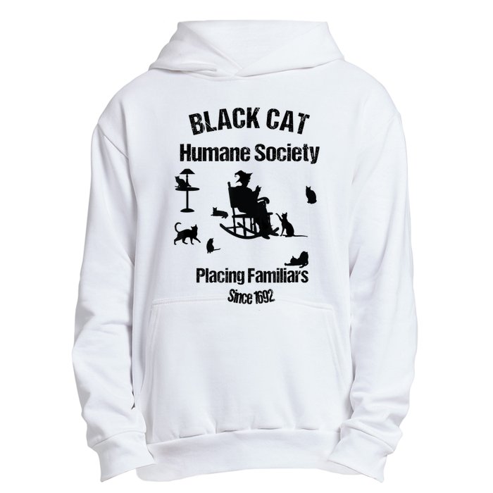 Black Cat Humane Society Funny Witch Halloween Urban Pullover Hoodie