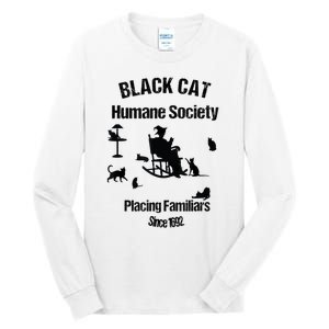 Black Cat Humane Society Funny Witch Halloween Tall Long Sleeve T-Shirt