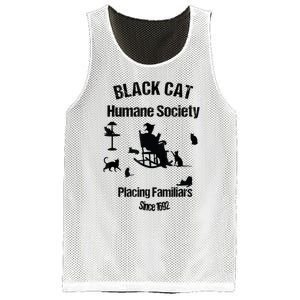 Black Cat Humane Society Funny Witch Halloween Mesh Reversible Basketball Jersey Tank