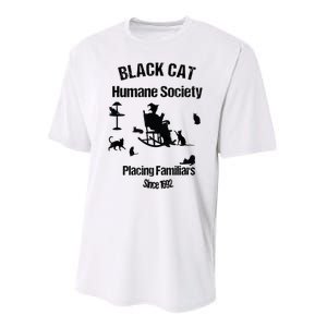 Black Cat Humane Society Funny Witch Halloween Performance Sprint T-Shirt