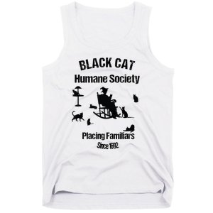 Black Cat Humane Society Funny Witch Halloween Tank Top