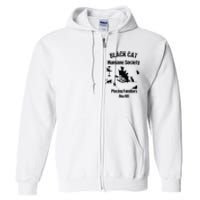 Black Cat Humane Society Funny Witch Halloween Full Zip Hoodie