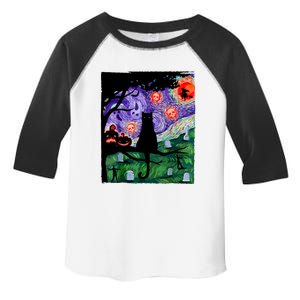 Black Cat Halloween Scary Night Cat Pumpkin Art Gift Toddler Fine Jersey T-Shirt