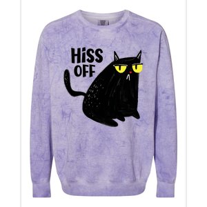 Black Cat Hiss Off For Men Women Meow Cat Gifts Colorblast Crewneck Sweatshirt