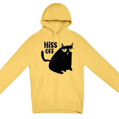 Black Cat Hiss Off For Men Women Meow Cat Gifts Premium Pullover Hoodie