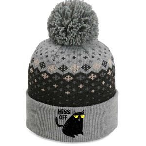 Black Cat Hiss Off For Men Women Meow Cat Gifts The Baniff Cuffed Pom Beanie