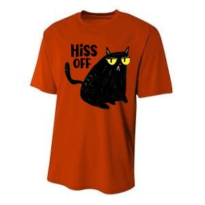 Black Cat Hiss Off For Men Women Meow Cat Gifts Performance Sprint T-Shirt