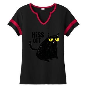 Black Cat Hiss Off For Men Women Meow Cat Gifts Ladies Halftime Notch Neck Tee