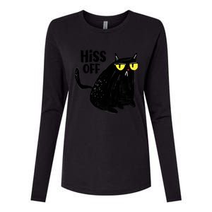 Black Cat Hiss Off For Men Women Meow Cat Gifts Womens Cotton Relaxed Long Sleeve T-Shirt