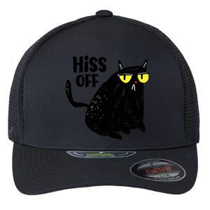 Black Cat Hiss Off For Men Women Meow Cat Gifts Flexfit Unipanel Trucker Cap