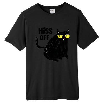 Black Cat Hiss Off For Men Women Meow Cat Gifts Tall Fusion ChromaSoft Performance T-Shirt