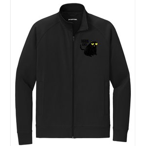 Black Cat Hiss Off For Men Women Meow Cat Gifts Stretch Full-Zip Cadet Jacket