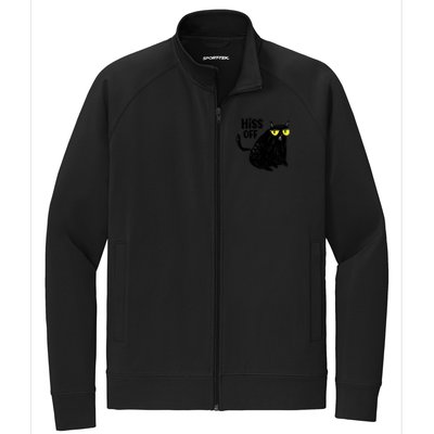 Black Cat Hiss Off For Men Women Meow Cat Gifts Stretch Full-Zip Cadet Jacket