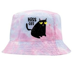 Black Cat Hiss Off For Men Women Meow Cat Gifts Tie-Dyed Bucket Hat