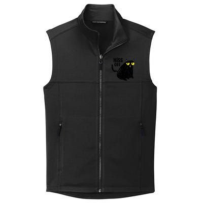 Black Cat Hiss Off For Men Women Meow Cat Gifts Collective Smooth Fleece Vest