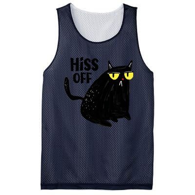 Black Cat Hiss Off For Men Women Meow Cat Gifts Mesh Reversible Basketball Jersey Tank