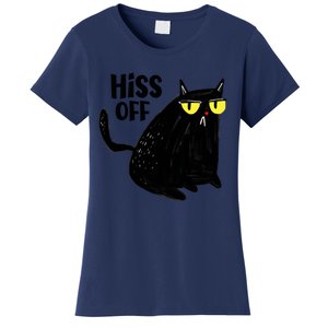 Black Cat Hiss Off For Men Women Meow Cat Gifts Women's T-Shirt