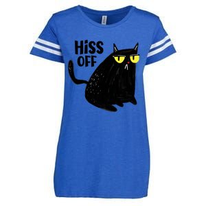 Black Cat Hiss Off For Men Women Meow Cat Gifts Enza Ladies Jersey Football T-Shirt