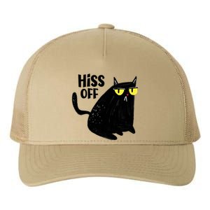 Black Cat Hiss Off For Men Women Meow Cat Gifts Yupoong Adult 5-Panel Trucker Hat