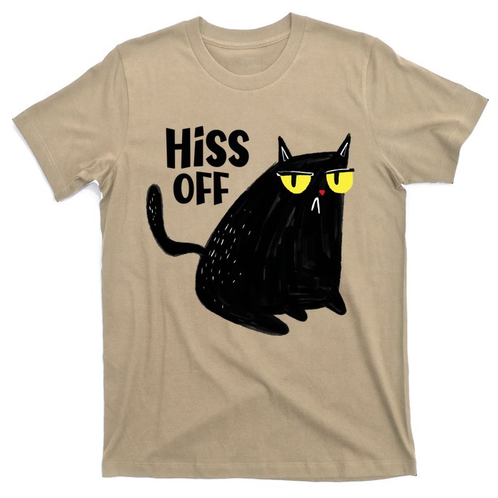 Black Cat Hiss Off For Men Women Meow Cat Gifts T-Shirt