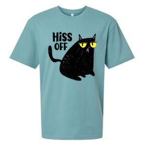 Black Cat Hiss Off For Men Women Meow Cat Gifts Sueded Cloud Jersey T-Shirt