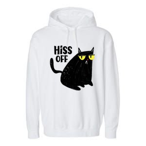 Black Cat Hiss Off For Men Women Meow Cat Gifts Garment-Dyed Fleece Hoodie