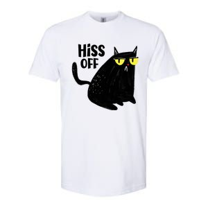 Black Cat Hiss Off For Men Women Meow Cat Gifts Softstyle CVC T-Shirt