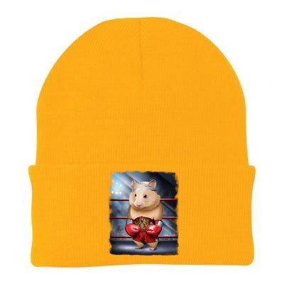 Boxing Champion Hamster Fighter Gift Knit Cap Winter Beanie