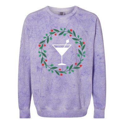 Bartender Christmas Holidays Xmas Martini Cocktail Booze Gift Colorblast Crewneck Sweatshirt