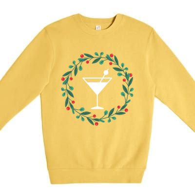 Bartender Christmas Holidays Xmas Martini Cocktail Booze Gift Premium Crewneck Sweatshirt