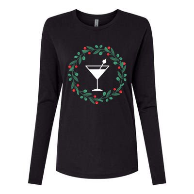 Bartender Christmas Holidays Xmas Martini Cocktail Booze Gift Womens Cotton Relaxed Long Sleeve T-Shirt