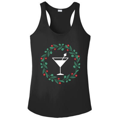 Bartender Christmas Holidays Xmas Martini Cocktail Booze Gift Ladies PosiCharge Competitor Racerback Tank