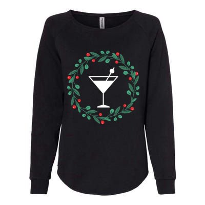 Bartender Christmas Holidays Xmas Martini Cocktail Booze Gift Womens California Wash Sweatshirt