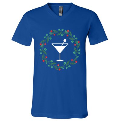 Bartender Christmas Holidays Xmas Martini Cocktail Booze Gift V-Neck T-Shirt