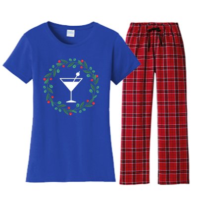 Bartender Christmas Holidays Xmas Martini Cocktail Booze Gift Women's Flannel Pajama Set