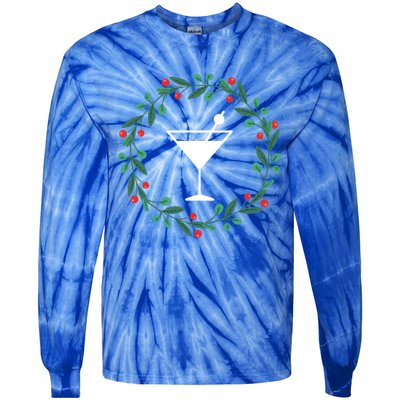 Bartender Christmas Holidays Xmas Martini Cocktail Booze Gift Tie-Dye Long Sleeve Shirt