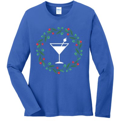 Bartender Christmas Holidays Xmas Martini Cocktail Booze Gift Ladies Long Sleeve Shirt