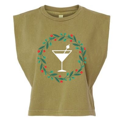 Bartender Christmas Holidays Xmas Martini Cocktail Booze Gift Garment-Dyed Women's Muscle Tee