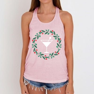 Bartender Christmas Holidays Xmas Martini Cocktail Booze Gift Women's Knotted Racerback Tank