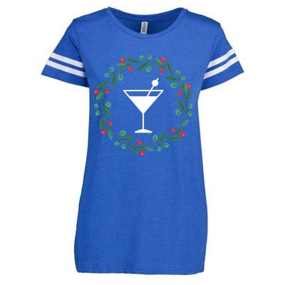 Bartender Christmas Holidays Xmas Martini Cocktail Booze Gift Enza Ladies Jersey Football T-Shirt