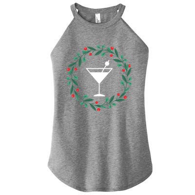 Bartender Christmas Holidays Xmas Martini Cocktail Booze Gift Women's Perfect Tri Rocker Tank