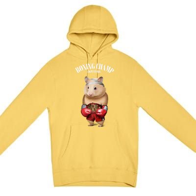 Boxing Champion Hamster Fighter Funny Gift Premium Pullover Hoodie