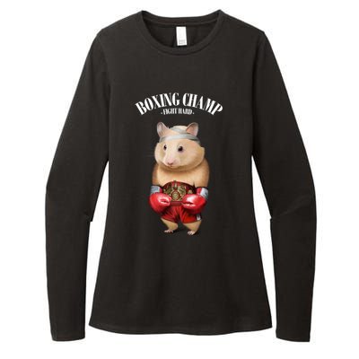 Boxing Champion Hamster Fighter Funny Gift Womens CVC Long Sleeve Shirt