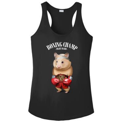 Boxing Champion Hamster Fighter Funny Gift Ladies PosiCharge Competitor Racerback Tank