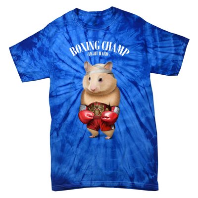 Boxing Champion Hamster Fighter Funny Gift Tie-Dye T-Shirt