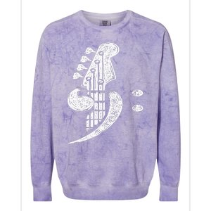 Bass Cleff Headstock Bassist Bass Guitar Musician Music Colorblast Crewneck Sweatshirt