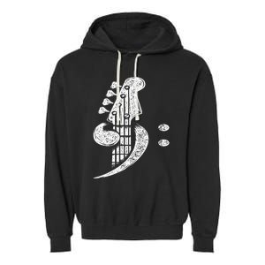 Bass Cleff Headstock Bassist Bass Guitar Musician Music Garment-Dyed Fleece Hoodie