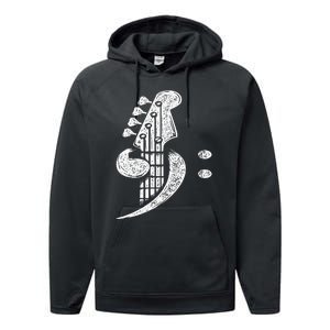 Bass Cleff Headstock Bassist Bass Guitar Musician Music Performance Fleece Hoodie